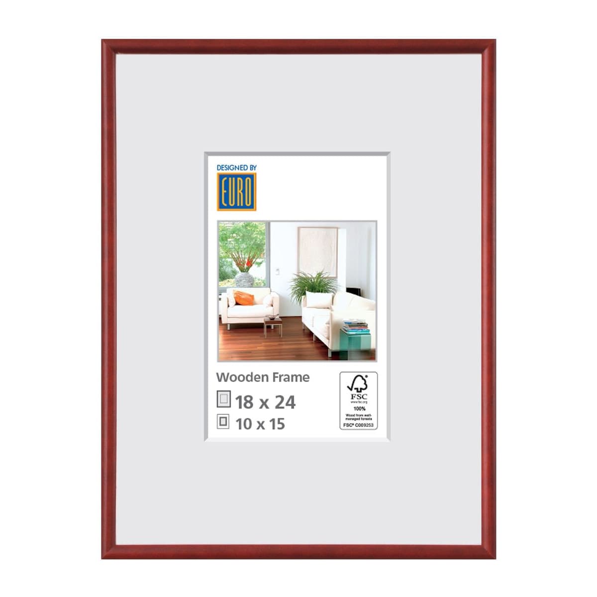 Holzrahmen L3 18x24 rot FSC