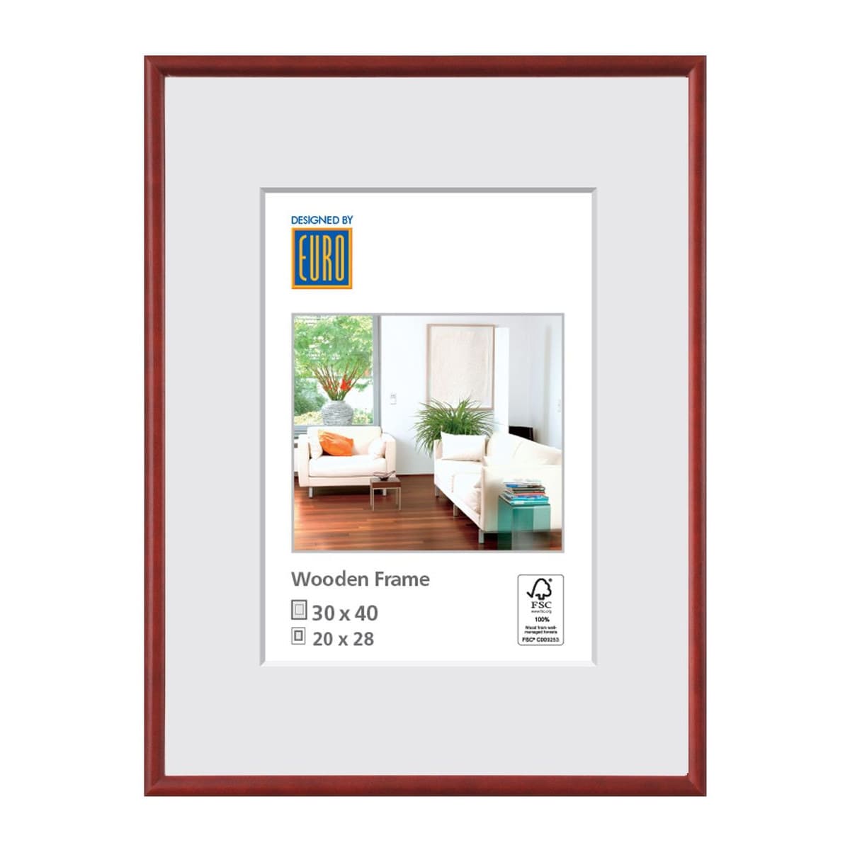 Holzrahmen L3 30x40 rot FSC