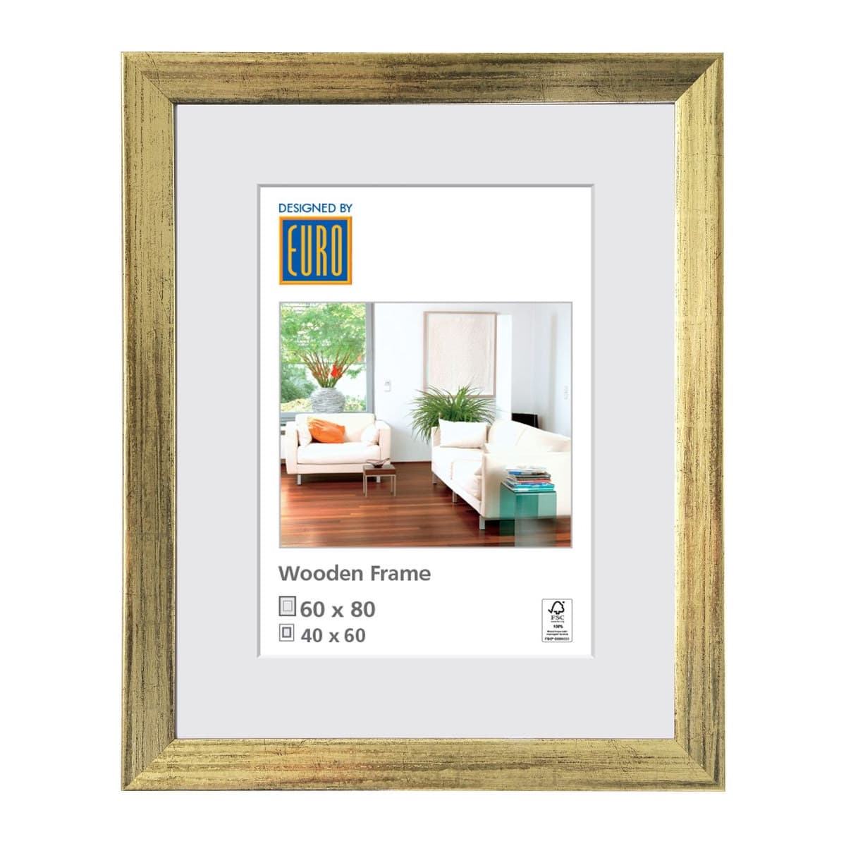 Holzrahmen L47 60x80 gold / FSC