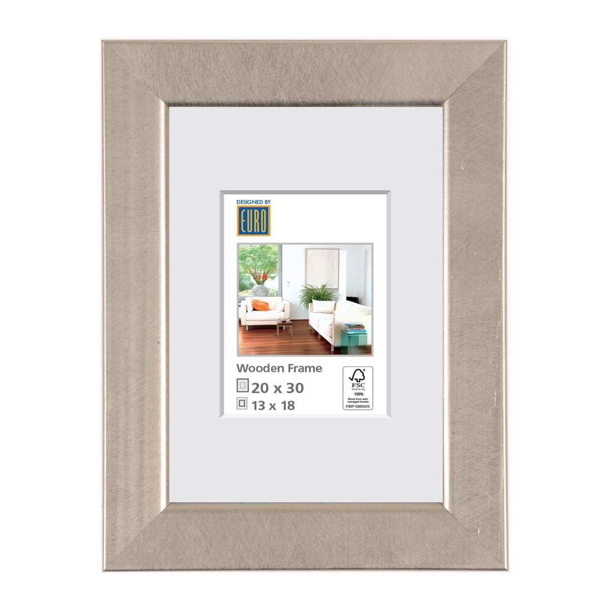 Holzrahmen HR9 20x30 silber FSC