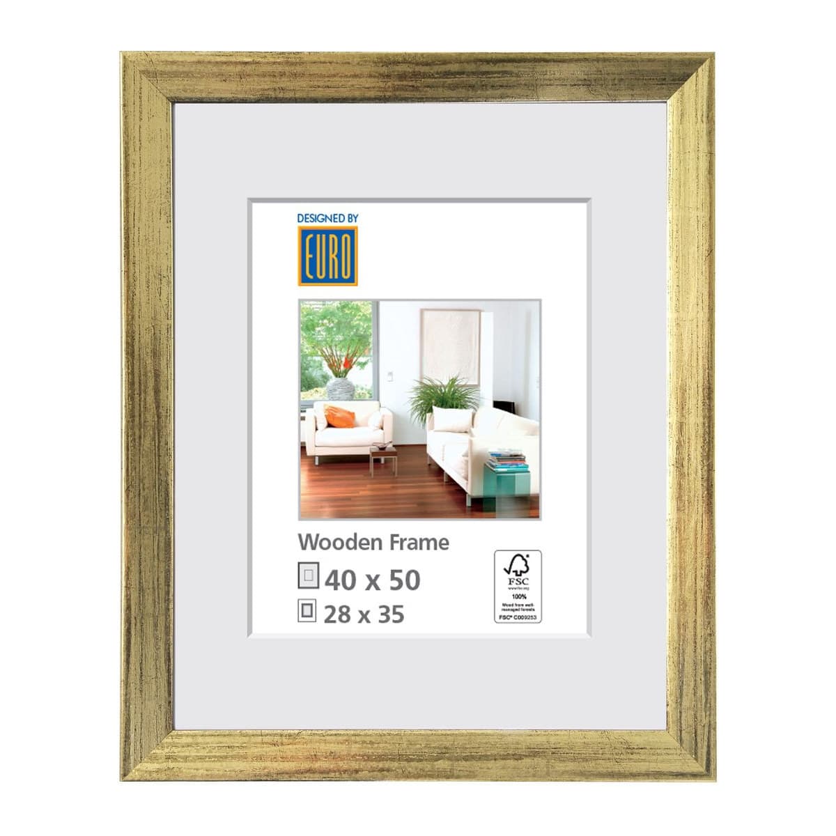 Holzrahmen L47 40x50 gold / FSC