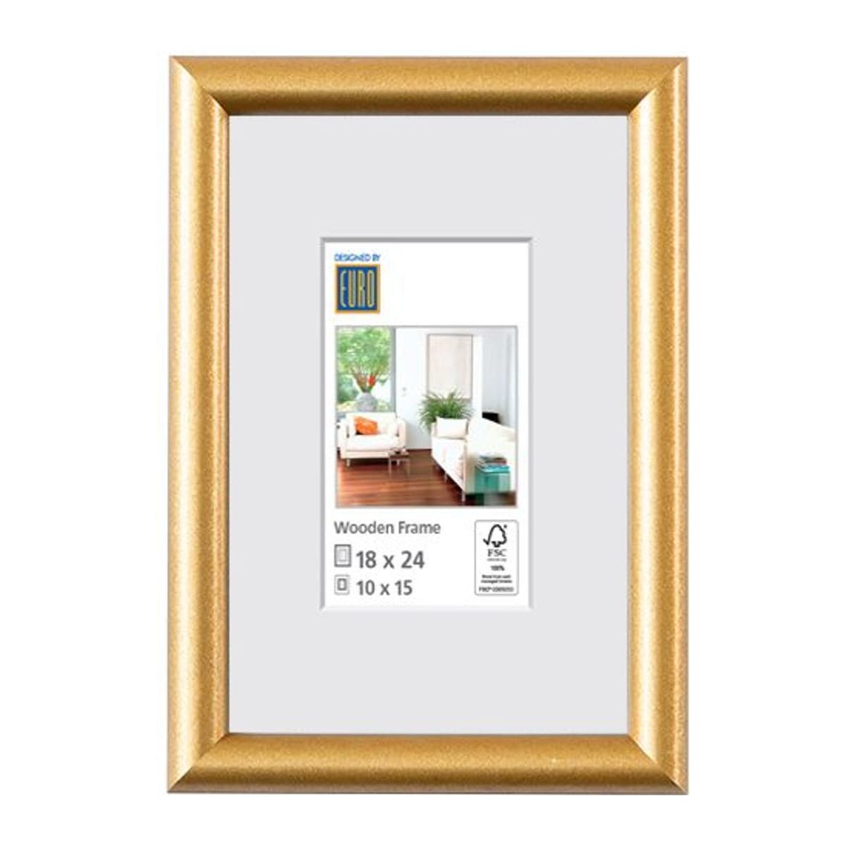 Holzrahmen L9050 18x24 gold / FSC