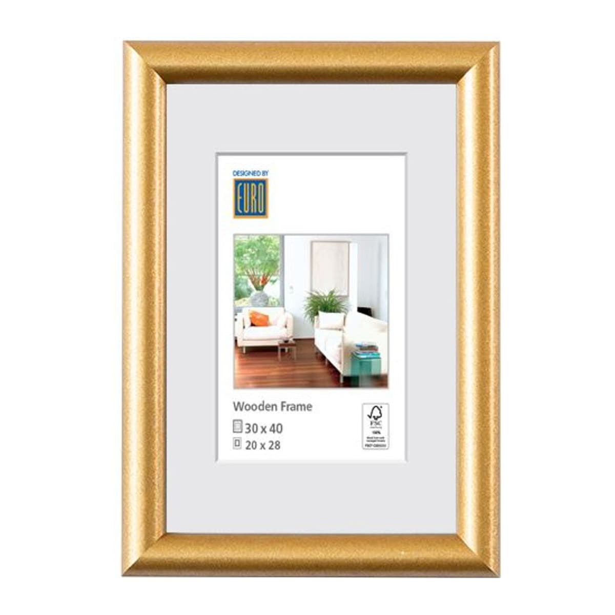 Holzrahmen L9050 30x40 gold / FSC