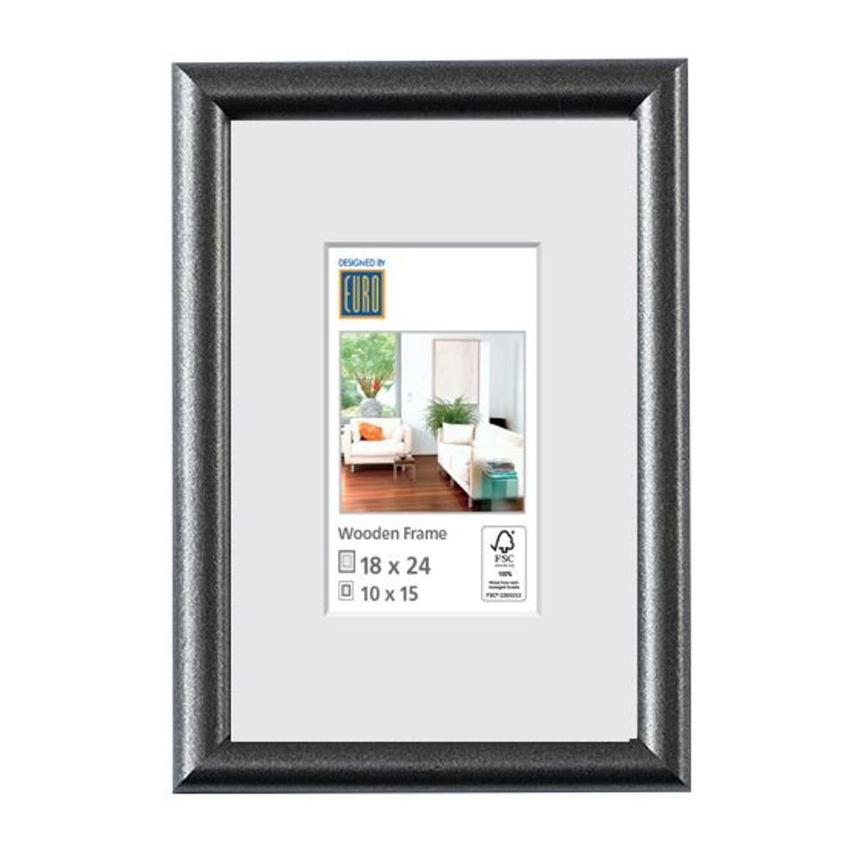 Holzrahmen L9050 18x24 anthrazit / FSC