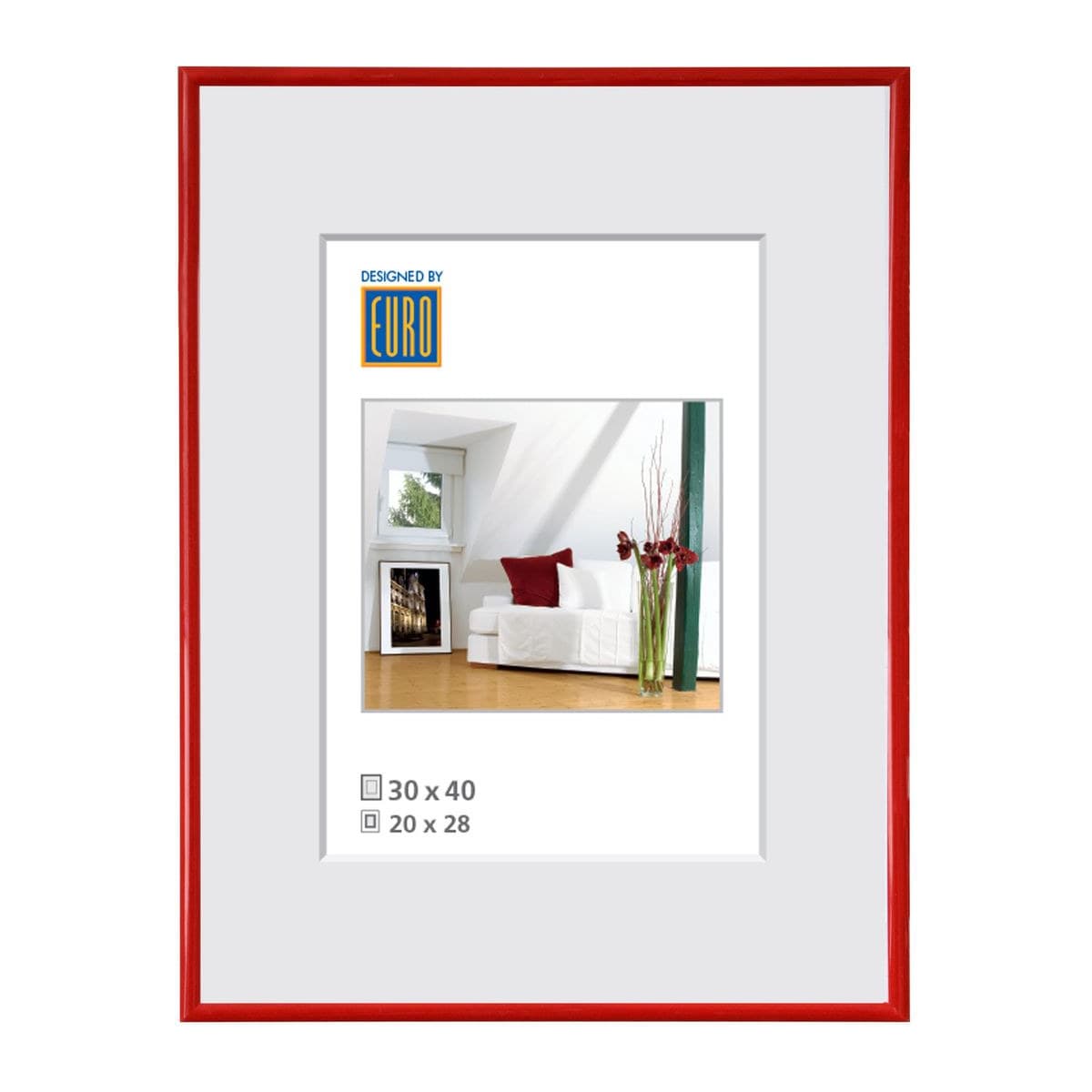 Kunststoffrahmen L1 30x40 rot