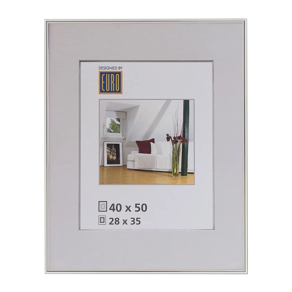 Kunststoffrahmen L1 40x50 platin