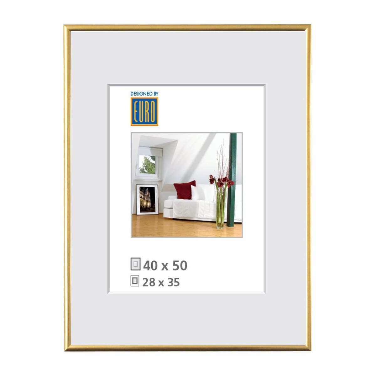 Kunststoffrahmen L1 40x50 gold